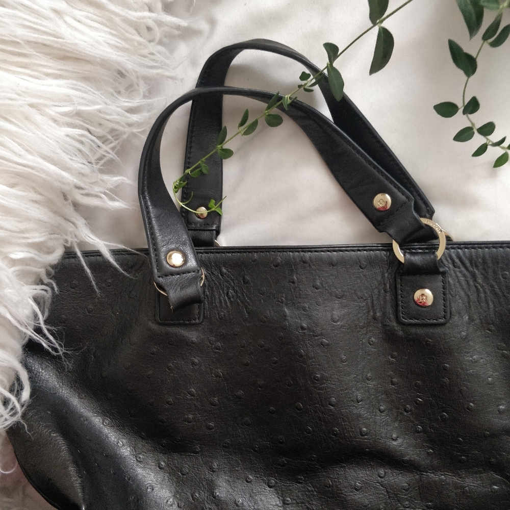 Kate Spade| Black Ostrich Embroidery Tote